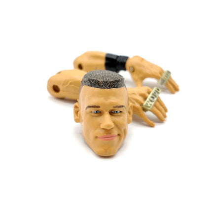 WWE John Cena HEAD SMIRK FACE & HANDS w RINGS for 6" Action Figure Wrestling Toy