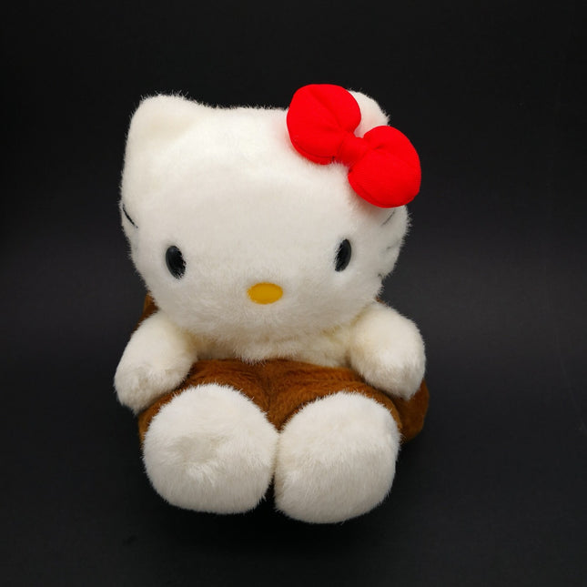 Vintage Sanrio Hello Kitty as Brown Bear Teddy 7" Plush (1998, Nakajima, Pre-Owned)