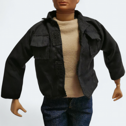 1/6 Scale Male Beige Shirt & Jeans with Black Jacket – for 12" Figure (Pre-Owned)