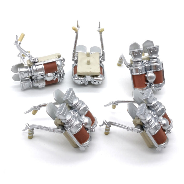Silver JETPACK ROCKET BACKPACK Lot of 5 for 3.75" 4" Action Figure Weapon Part