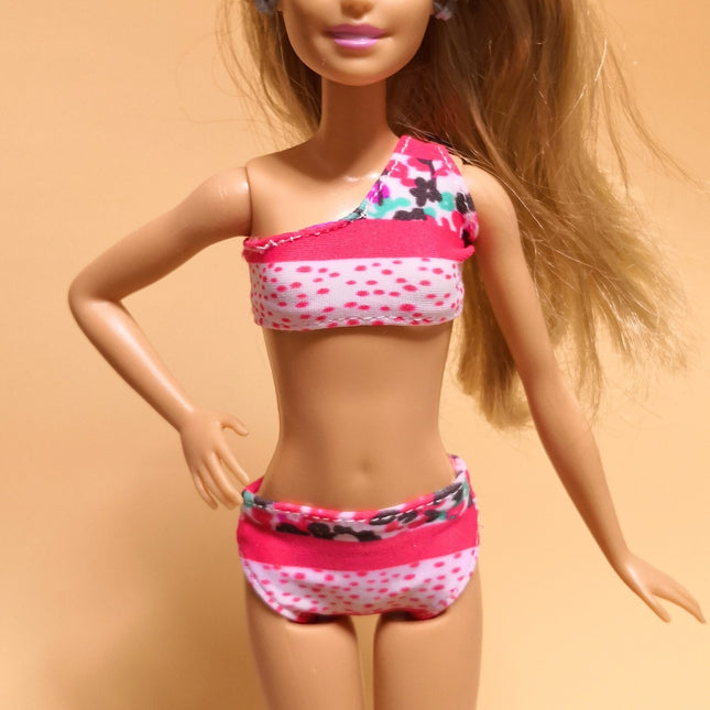 Pink Mix Print 2-Piece Swimsuit – 11" Doll (Pre-Owned)