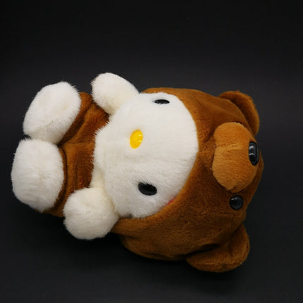 Vintage Sanrio Hello Kitty as Brown Bear Teddy 7" Plush (1998, Nakajima, Pre-Owned)