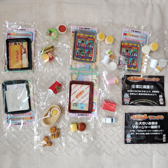 Re-Ment 2004 Petit Burger Fast Food – Set of 5 (Partial, Duplicates, Sealed)