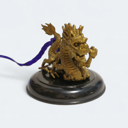 Yujin Gold Chinese Dragon Loong – 1" Fengshui Keychain Charm (Pre-Owned)