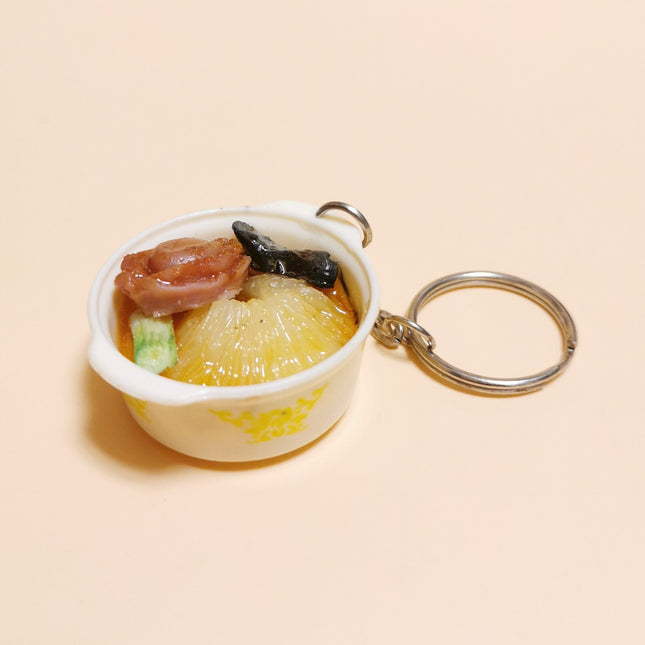Miniature Buddha's Temptation Chinese Food 1.75" Keychain Charm – Dollhouse Meal (Pre-Owned)