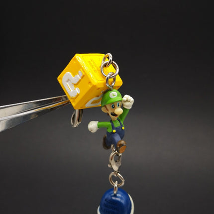 Super Mario Bro Luigi Koopa Shell & Bullet Bill – 1" Keychain Charm (Pre-Owned)