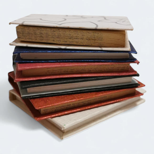 Handmade Miniature Hardcover Japanese Books – 2.5" Lot of 6 (Pre-Owned)