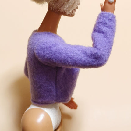 Mattel Barbie Purple Felt Wrap Jacket Top – Jenny 1/6 Scale (Pre-Owned)