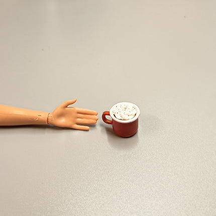 Re-Ment Miniature Red Mug with Cream Sprinkle – Hot Beverage (Pre-Owned)