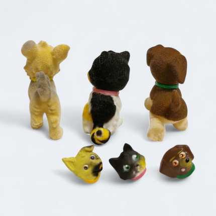 Puppy In My Pocket Calico Kitty & Dog 1.5" Figures – Lot of 3 Dollhouse Pets (Pre-Owned)