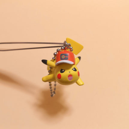 Pokemon Attack Pikachu 1" Mini Figure – Charm Keychain (Bandai, Pre-Owned)