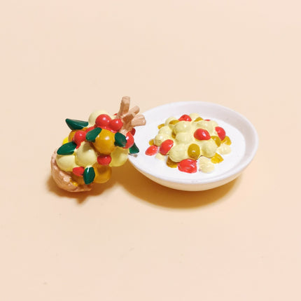 Breakfast Cereal Bowl & Fruit 1" Miniature – Dollhouse Food (Pre-Owned)