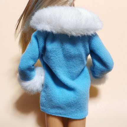 Mattel Barbie Light Blue Coat Jacket – Fur Collar & Cuff (Pre-Owned)