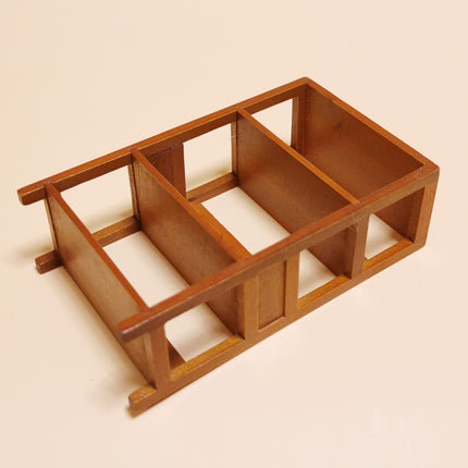 Miniature 4" Wooden Shelf – 1/12 Scale Dollhouse Study Room Furniture (Pre-Owned)