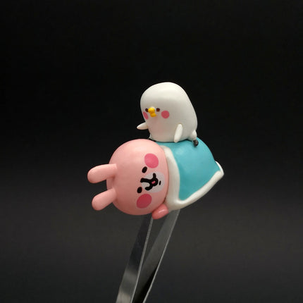 Kanahei’s Small Animal Pink Rabbit & White Chick Sleeping 2" Mini Figure (Pre-Owned)
