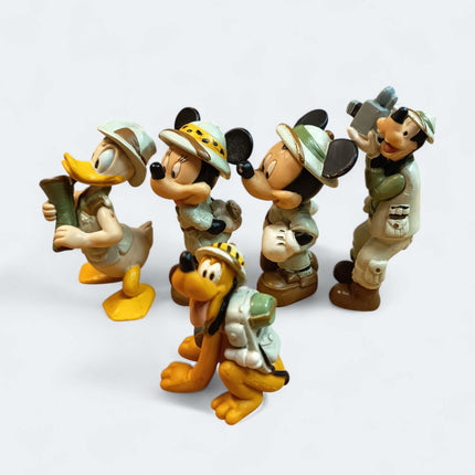 Safari Mickey Mouse Minnie Donald Pluto – 3" Figure Lot of 5 (Pre-Owned)