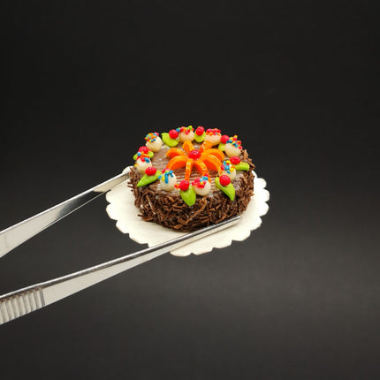 Handmade Chocolate Orange Cake 1.5" Miniature – Dollhouse Food (Pre-Owned)