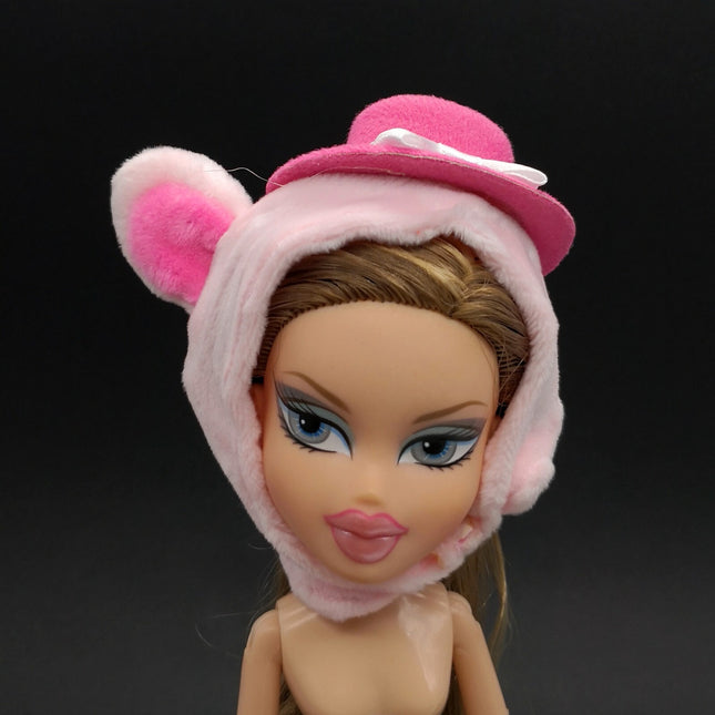 Pink Plush Bunny Ears Cape & Hat – Doll Costume for Bratz (Pre-Owned)