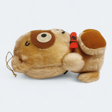 Vintage Sanrio 1991 Pokopon Raccoon – 6" Plush with Strap (Pre-Owned)