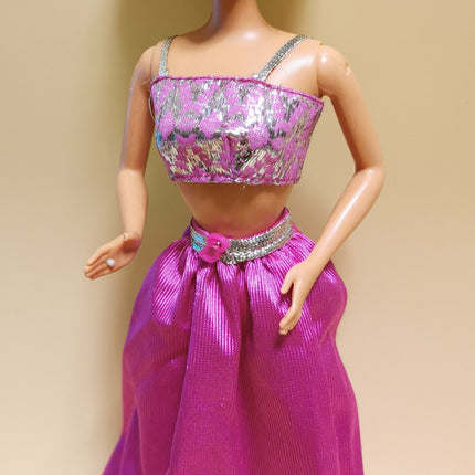 Mattel Barbie Fuchsia Pink Top & Skirt – Party Outfit (Pre-Owned)