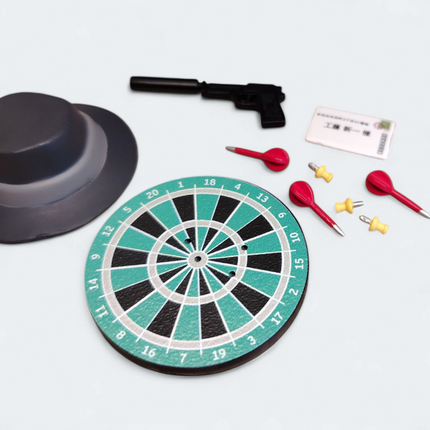 Re-Ment Detective Conan #4 Dart Board Game, Pistol & Hat – Miniature Set