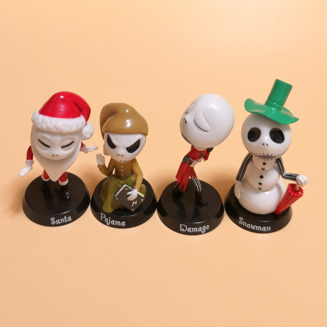 Nightmare Before Christmas Jack 2" Bobble Head Figures – Lot of 4 (Pre-Owned)