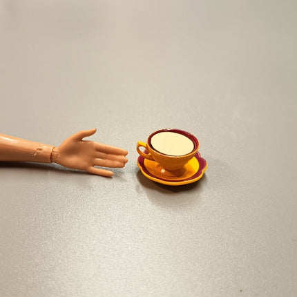 Re-Ment Miniature Yellow Cup & Plate with Coffee – Table Set (Pre-Owned)