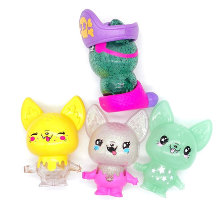 I Dig Monsters Purrbat – Lot of 4 Clear Figures (Moose, Pre-Owned)