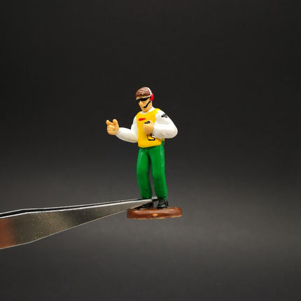 Miniature People Timekeeper Coach Crew – 1.75" Figure Race Car Diorama (Rare, Pre-Owned)
