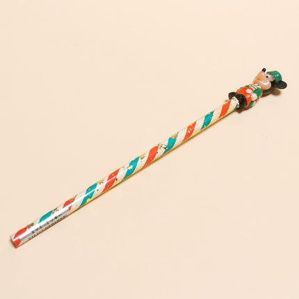 Xmas Mickey Mouse 1.5" Pencil Topper – PVC Disney Figure (Pre-Owned)
