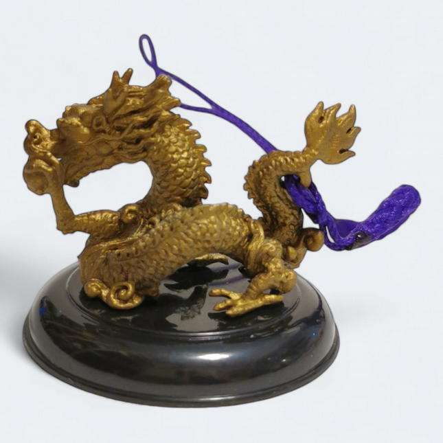 Yujin Gold Chinese Dragon Loong – 1" Fengshui Keychain Charm (Pre-Owned)