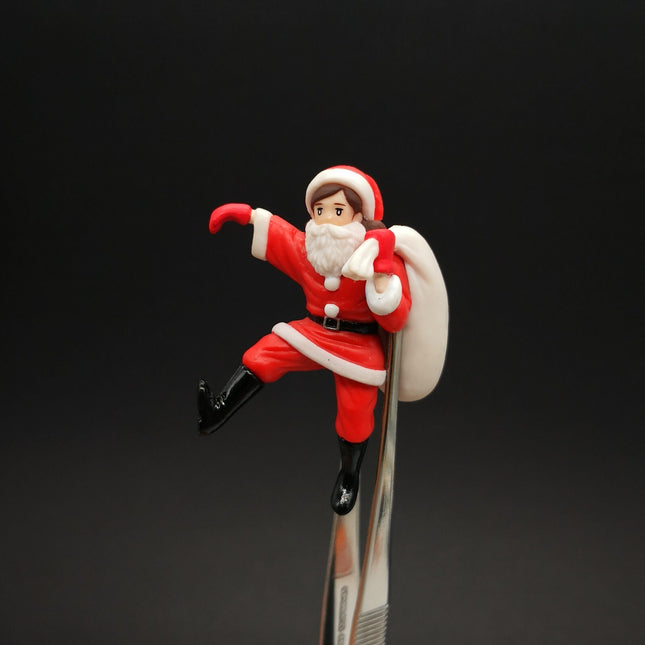 Fuchico as Santa Claus 2" Cup-Rim Figure – Christmas Anime Decor (Pre-Owned)