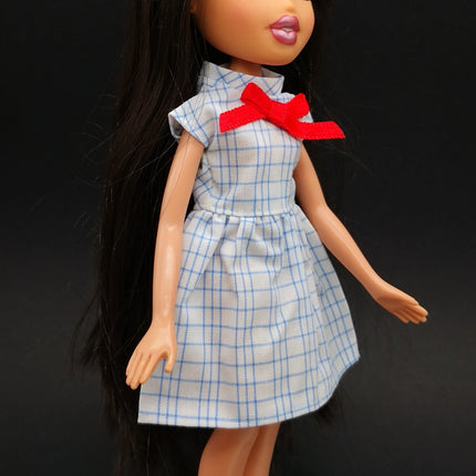 White Plaid Dress School Uniform – for Bratz & Licca Dolls (Takara, Pre-Owned)
