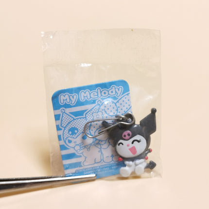 Sanrio Happy Kuromi Flat – 1" Zipper Pull Keychain (New)