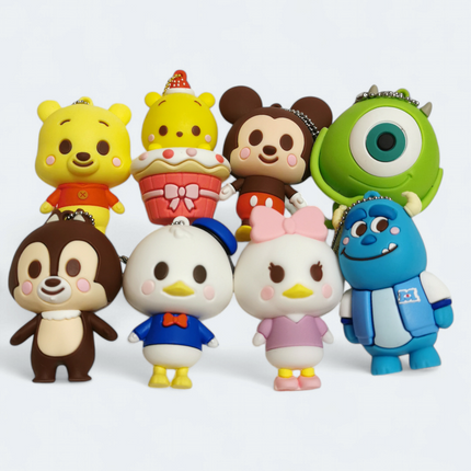 Tsum Tsum Baby 2–2.5" Figures – Lot of 8 Keychains (Unbranded, Pre-Owned)
