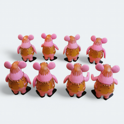 The Clangers Family Major Clanger – 2" Figure Lot of 7 (Rare, Pre-Owned)