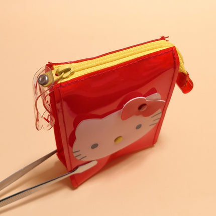 Vintage Sanrio Hello Kitty Red Vinyl Bag – 4.5" Zipper Pouch (1995, Pre-Owned)