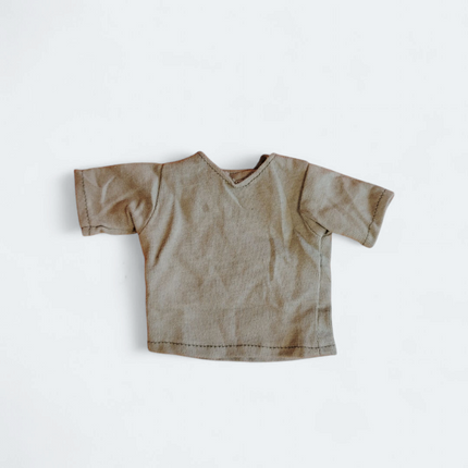 1/6 Scale Male Beige V-Neck T-Shirt – for 12" Action Figure (Pre-Owned)