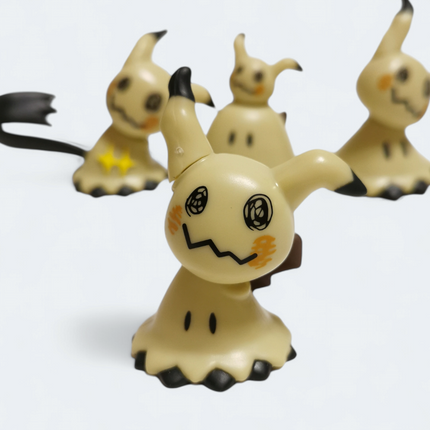 Pokemon Moving Mimikyu 2" Mini Figure – Pull Back Toy Lot of 4 (Bandai, Pre-Owned)
