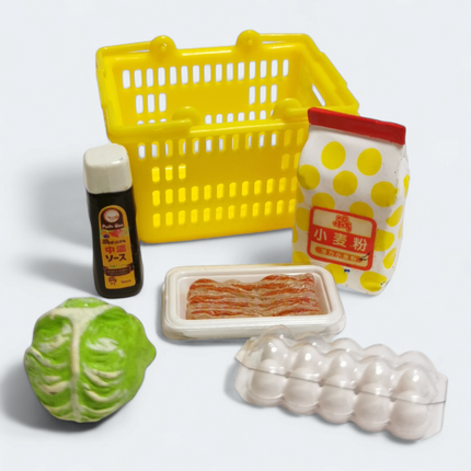 Re-Ment Petit Supermarket 2003 #4 Eggs, Flour, Cabbage & Bacon – Mini Food