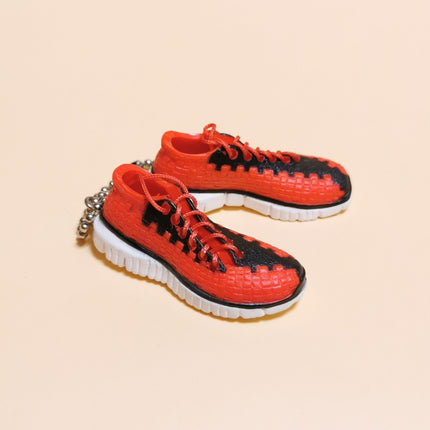 Miniature Sporty Sneaker Red Weaved Patterned – Shoe Keychain Lot of 2 (Pre-Owned)