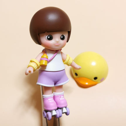 Skater Girl Kid with Ducky Helmet Mui-Chan – 3.5" Vinyl Figure (Pop Mart, Pre-Owned)