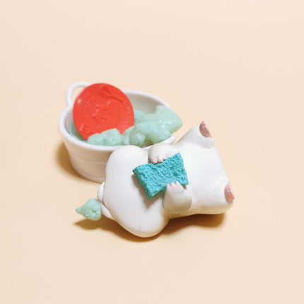 Re-Ment Animal Hamster Cake Shop #5 Washing & Cleaning 2" Figure Set (Pre-Owned)