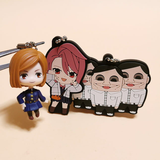 Jujutsu Kaisen Nobara Kugisaki & Dandadan Keychains – Lot of 3 (Pre-Owned)