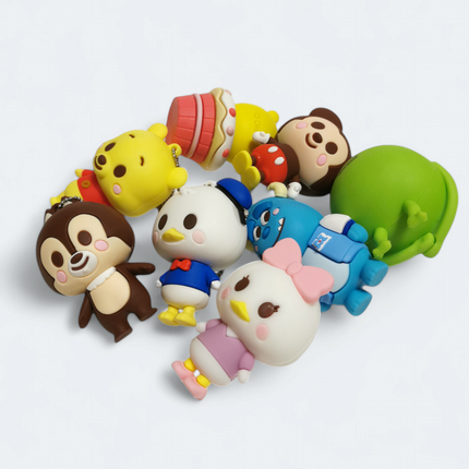 Tsum Tsum Baby 2–2.5" Figures – Lot of 8 Keychains (Unbranded, Pre-Owned)