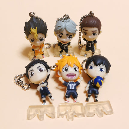 Haikyuu!! Haikyu! Lot of 6 Deformed 1.5" Mini Figure w Stand KEYCHAIN Anime Toy