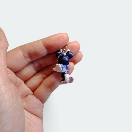 Tiny Minnie Mouse Purple Dress 1" Keychain – Disney Girl Gift (Pre-Owned)