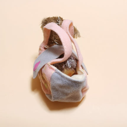 Baby Brown Puppy with Pink Carrier Bag 4" Plush Keychain (Pre-Owned)