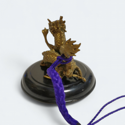Yujin Gold Chinese Dragon Loong – 1" Fengshui Keychain Charm (Pre-Owned)