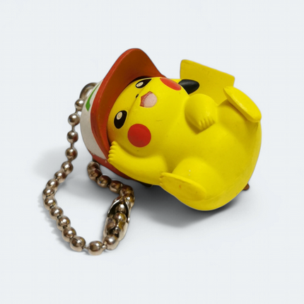 Pokemon Pikachu with Ash's Hat 1.5" Keychain – Charm (Bandai 2017, Pre-Owned)
